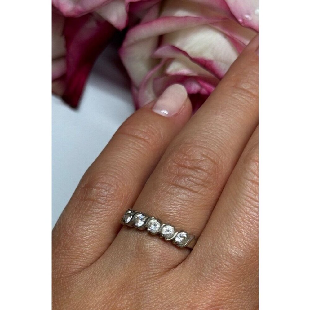 925 STERLING SILVER CZ RING SIZE 7 - Picture 7 of 7